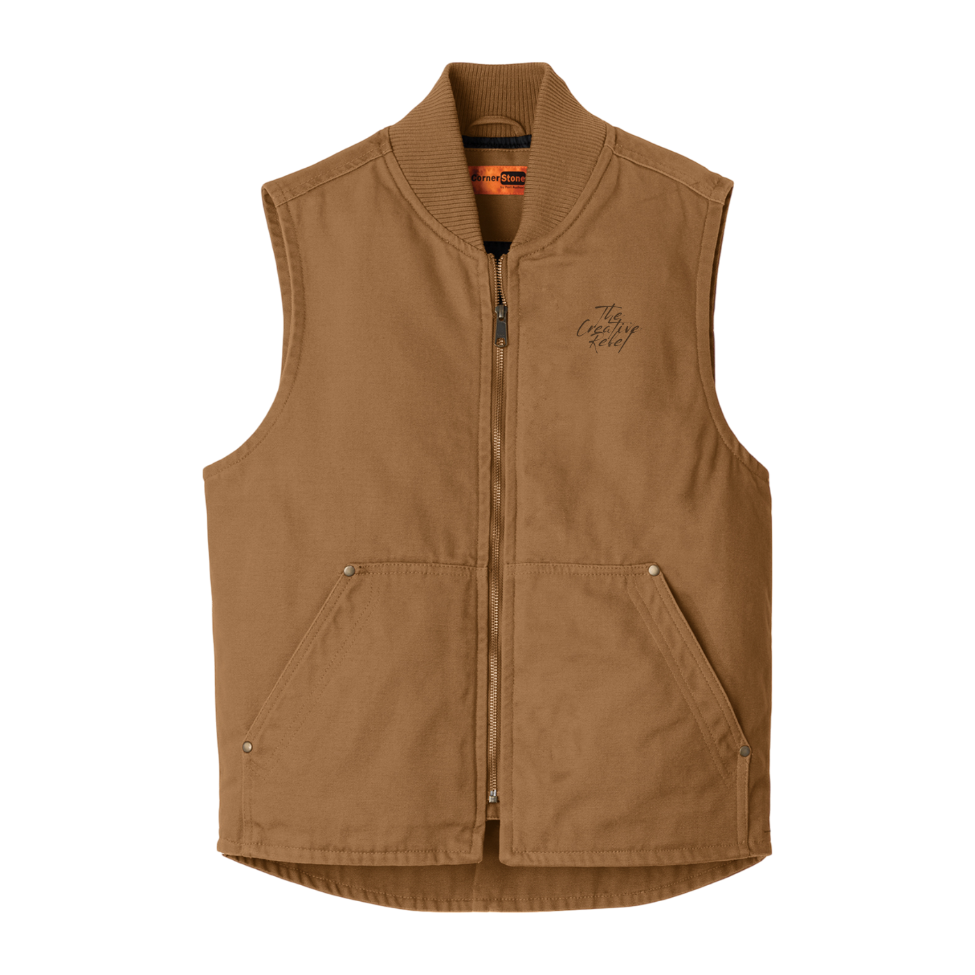 ConerStone Vest Embroidered with 'The Creative Rebel' Logo