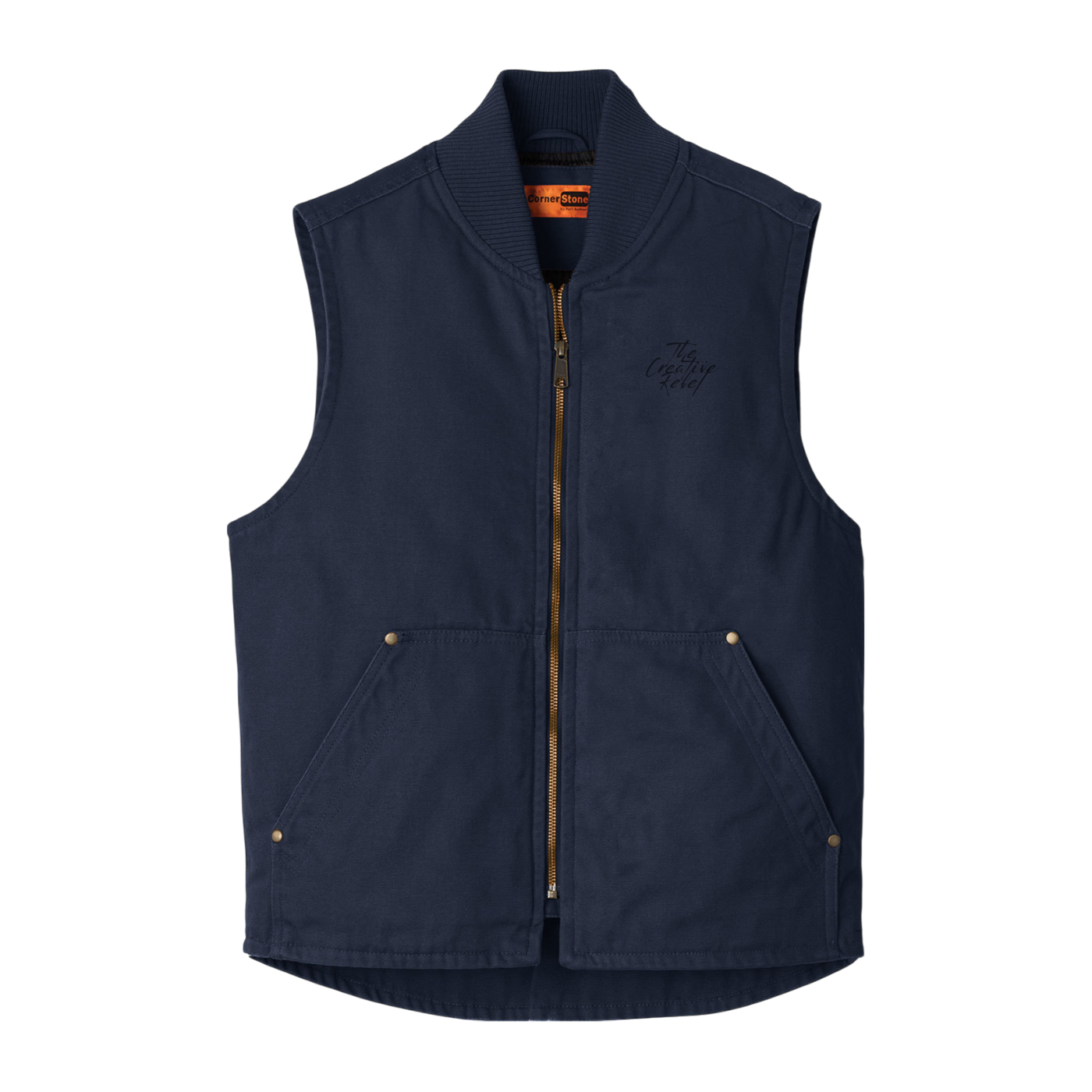 ConerStone Vest Embroidered with 'The Creative Rebel' Logo